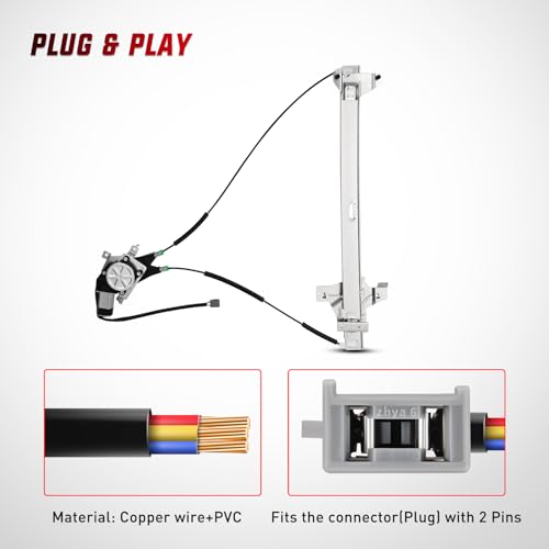 Image of Nilight 741-586 Window Regulator with Motor Front Driver Side | Compatible with 2003-2014 Ford E150 E250 Econoline E350 E450 E550 Super Duty 2004-2014