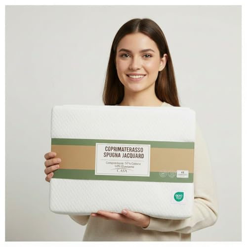 Protège-matelas éponge jacquard de coton haut de gamme 140x200