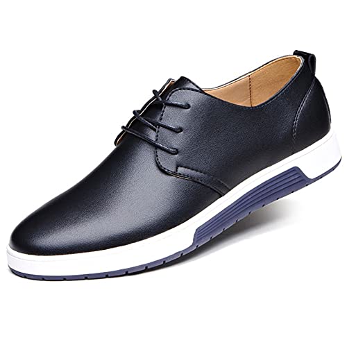 Color Four Style Wear Shoes Solid Breathable Business Leather Seasons Leisure Men's Formal Men's Mens No Slip Shoes 12 (Black, 11)2