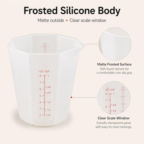 Vaso medidor flexible de silicona 1 taza 250ml miniatura 3