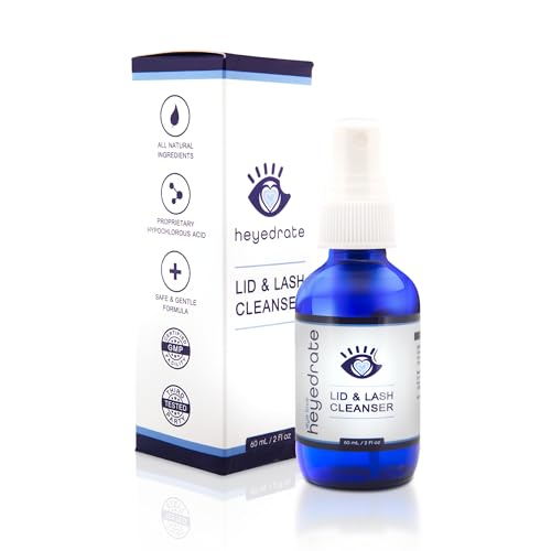 Lid and Lash Cleanser – 2oz Glass Bottle – Pure Hypochlorous Acid Spray for Soothing Dry Eye Irritation – Daily Eyelid & Lash Cleanser​