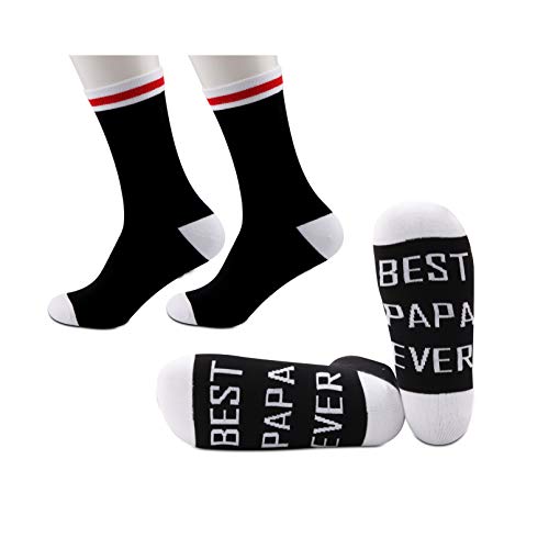 JXGZSO Father's Day Gift Best Papa Ever Set Of Two Socks Gift for Papa Dad's Birthday Present for Step Dad