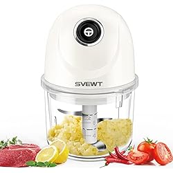 Picadora Electrica Lidl Picadora eléctrica SVEWT, picadora de cocina Mini de 3 segundos de 200ML con 3 cuchillas afiladas para licuadora, carga USB, picadora para cebolla/chile/ajo/carne/Bam