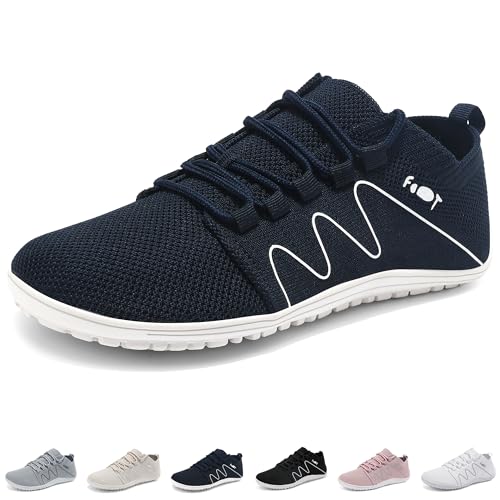 Merdoo Barfußschuhe Sneakers Damen Herren Minimalistische Laufschuhe Unisex Trail Leichte Schuhe Atmungsaktiv Weich Walking Fitness Bequeme Turnschuhe Straßenlaufschuhe Blau 39 EU