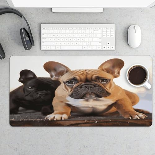 Alfombrilla para escritorio con diseño de Bulldog francés, antideslizante y grande miniatura 5