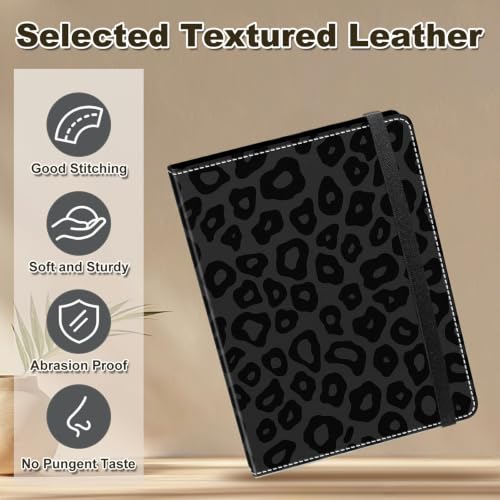 Image of Photo Album 4x6 120 Photos with Strong Elastic Band, Black Leopard Print | Large Capacity Premium Leather Picture Album, Portable Wallet Albums Photo Book for Family Anniversaries Wedding Baby