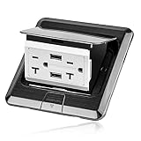 Vagueior Pop-Up Floor Box Kit, 4.8A USB Outlet, 20A Tamper-Resistant Receptacle Outlet, Corrosive Re
