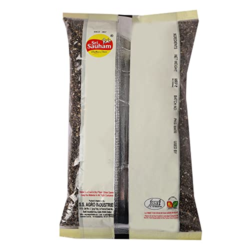 Image of Sri Sauham Premium Dry Fruits - 100% Natural Raw Chia Seeds - 200 gm | Rich in Calcium, Protein & Fibre | Omega-3, Antioxidants | Healthy Snacks | Seeds for Eating