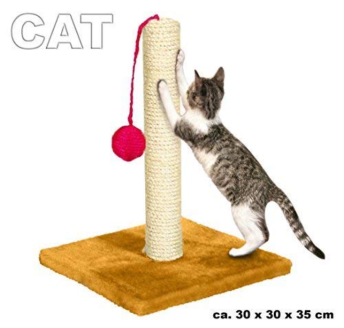 Kratzbaum Sisal-Nägel Katzen und Ball-Spiel 30 x 30 x 35 cm Basis in Holz 98990. MWS