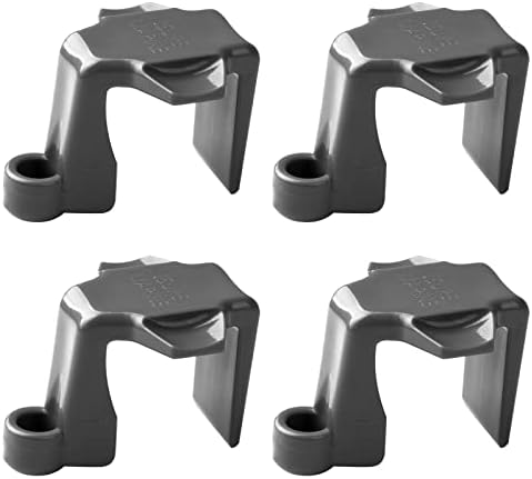 yboatch Boat Bumper Clips Hangers Adjusters Cleats 4 Pack, Pontoon Fender Clips for Docking, Durable ABS Boat Fender Clips for 1 Inch and 1.25 Inch Square Tube, Grey