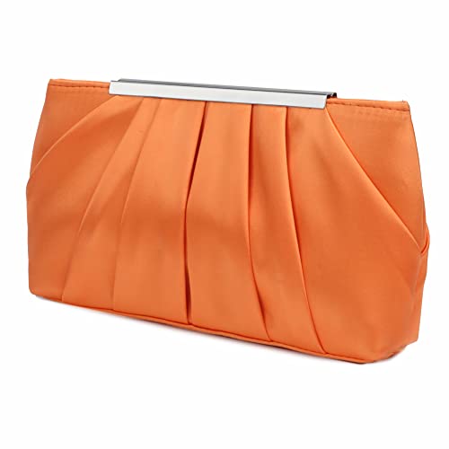 Jywmsc Sac de soirée en satin pour femme Élégant sac à main de soirée plissé en satin pour femme Argenté Sac à main de mariage