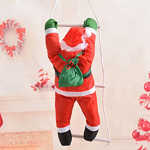Père Noël escalade sur échelle de corde pendentif de Noël extérieur - 7