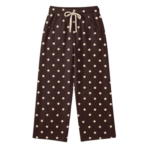Women Polka Dot Pants Baggy Wide Leg Sweatpants Fall Y2K Lounge Sweat Pants - image 6