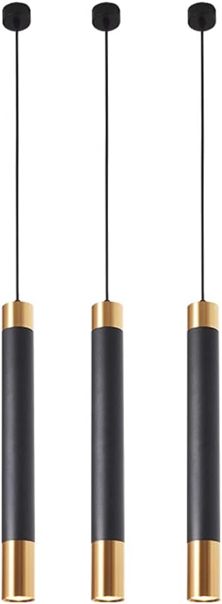3-Pack Long Tube Light, Modern 3W Led Hanging Lamp, Metal Flute Chandelier, Bar Counter Decorative Lighting Suspension Lamps, Simple Linear Drop Lights for Kitchen Island/White/55Cm