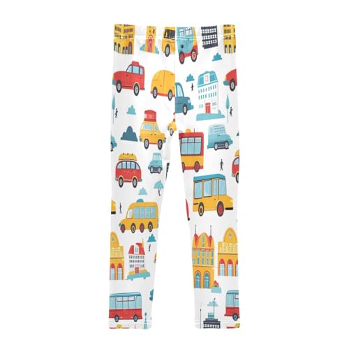 Toddler Girls Leggings Printed Yoga Pants Leggings Red Bus Blue Car for Kids2