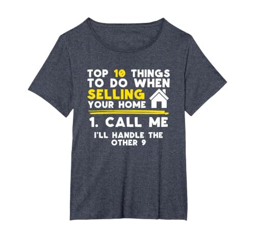 Real Estate Agent Call Me T-Shirt, Women's Plus, Heather Blue, 3X