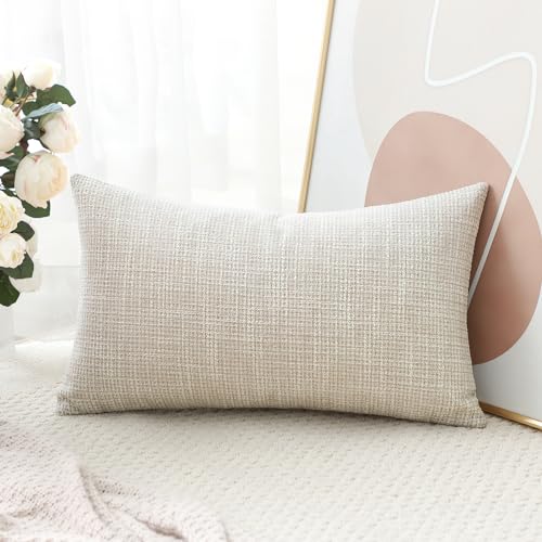 Miniatura 3 de Artscope Juego De 1 Fundas De Cojines Decorativas Cuadradas De Lino 30 X 50 Cm Para Decoración Del Hogar Sofá Dormitorio Coche 12x20 Beige