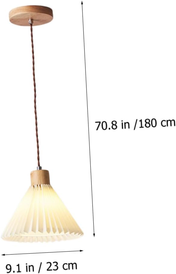 jojofuny Pendant Light Cord Wooden Screw Base Modern Ceiling Lighting Boho Style for Dining Rooms Bedrooms