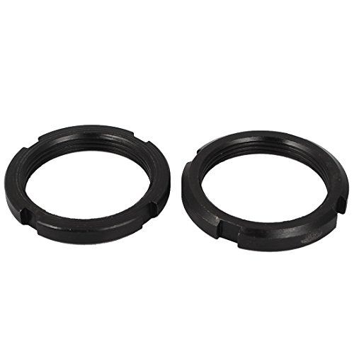 Aexit M48 x Nails, Screws & Fasteners 2mm GB812 Metric Four-Slot Slotted Round Nuts Black Nut & Bolt Sets 2 Pcs