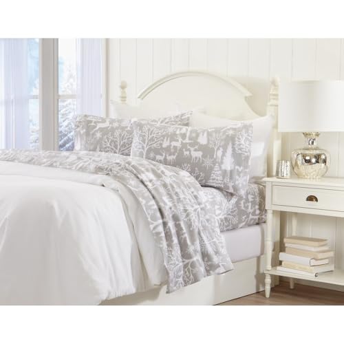 TRP 100% Turkish Flannel Queen Sheets – Forest Print