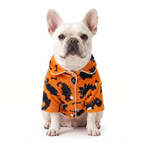 CuteBone Two-Leg Velvet Pet Halloween Pajamas Girl Dog Clothes - Soft, Cozy, and Stretchy Boy Pjs for Small, Medium Dogs and Cats Winter Sleepwear Apparel LTP27L