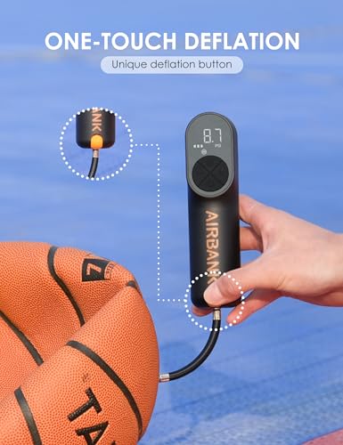 AIRBANK Electric Ball Pump MAKO, 4000mAh Basketball Pump, 20PSI Fast Smart Air Pump Inflation & Deflation with Accurate Pressure Gauge for Soccer, Football, Volleyball, Basketball, Balloon - Thumbnail 2