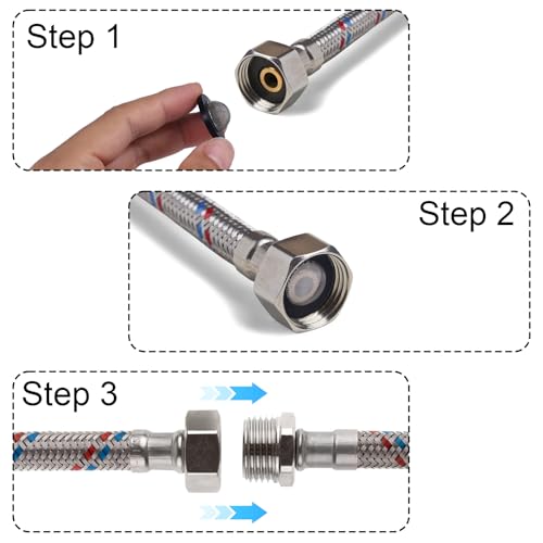 BOXOB 20 STK Gartenschlauchsiebe, Edelstahl Gummi Schlauchdichtung mit Sieb für 3/4 Zoll Anschluss und 5/8 Zoll Waschmaschinenanschluss