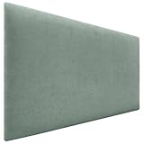 DHOME Cabecero Tapizado Liso de Tela Aqualine Altura 70CM Grosor 4cm y 8cm para Pared Acústicos Cabeceros Cabezal Absorbentes Cama Dormitorio (Tela Verde Agua, Grosor 4cm)