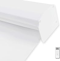 Vista 1 de Yin Yang Persianas motorizadas opacas sin cordón, persianas enrollables inalámbricas con control remoto blanco y recargable, persianas