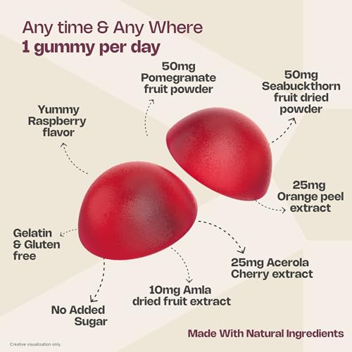 Image of Nutriburst True Radiance Gummies for Collagen Improvement | Raspberry Collagen Gummies with Orange Peel | Acerola Cherry & Sea Buckthorn, No Added Sugar | Enhance Elasticity & Healthy Skin| (60 Gummy)
