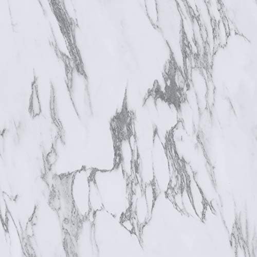 FloorPops Opaline Peel and Stick Floor Tiles, White Marble Look Removable Vinyl Flooring, Self Adhesive Floor Tiles for Kitchen Bathroom Entryway