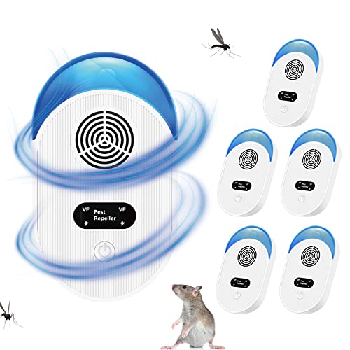 Everfield Ultrasonic Pest Repeller, 6Pack Mosquito Repellent Indoor Ultrasonic Repellent For Roach, Rodent, Mouse, Bugs, Mosquito, Mice, Spider, Electronic Plug In Pest Repellent- White #TOP29