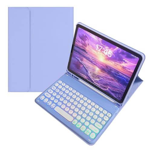 Clavier rétroéclairé pour Galaxy Tab A9 violet idéal pour étudier et travailler au café