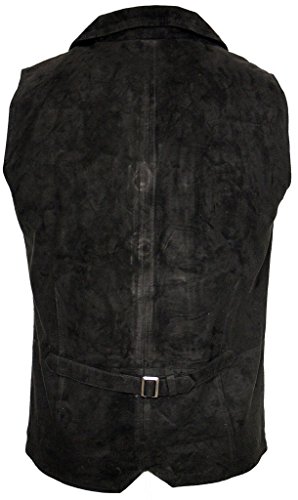 Infinity Men’s Smooth Goat Suede Classic Smart Black Leather Waistcoat M3
