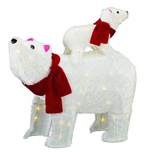 Holiday Home Lighted Woodland Polar Bear Sculpture Decoration Pre Lit
