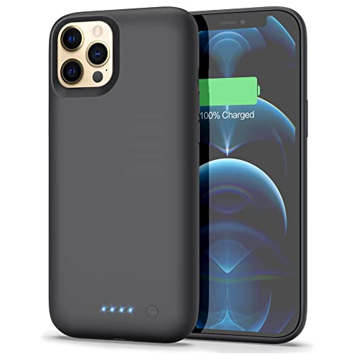 Battery Case for iPhone 12 Pro Max [6.7 inch] 7800mAh Portable Protective Charging Case Extended Battery Backup Pack for Apple iPhone 12 Pro Max Rechargeable Charger Case Black