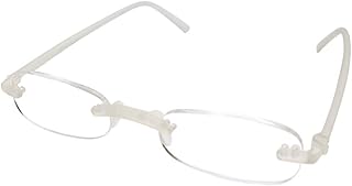 Calabria 714 Flexie Oval Rimless Reading Glasses +2.50 Ice Men/Women Bendable One Power Readers Flexible Durable TR90 Frame