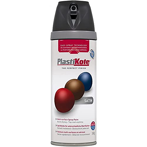 PlastiKote Twist & Spray Paint 400ML Chalk /Matt / Satin / Gloss /Sealer Satin Black