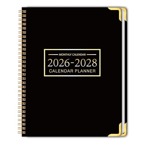 Monthly-Planner-2026-2028-2026-2028-Calendar-36-Months-85-x-11-Jan-2026-Dec-2028Metal-corner-protectors-with-Spiral-Bound-3-Years-Academic-Planner-Perfect-for-School-Office-for-Women-Men Monthly Planner 2026-2028, 2026-2028 Calendar 36 Months, 8.5" x 11", Jan 2026- Dec 2028,Metal corner protectors with Spiral Bound, 3 Years Academic Planner Perfect for School & Office for Women & Men - Image 1