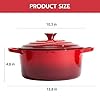 6 Quart Dutch Oven Enameled Cast Iron with Lid - Big Dual Handles - Oven Safe up to 500°F - Classic Round Pot for Versatile Cooking (Red, 6 QT) #5