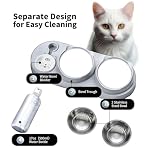3 in 1 Cat Bowl, Cat Food and Water Bowl Set with Water Dispenser and Stainless Steel Bowls, 15° Tilted Pet Raised Three Bowls for Indoor Cats, Small or Medium Sized Dogs - Image 4