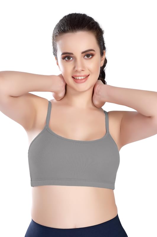 Bra for Teenage Girls | Cotton Modal Non Padded Wire Free Beginner Training Bra for Daily Use, Soft Full Coverage Comfort Fit Sports Bra for School College Yoga Light Workout | B Cup Innerwear-image-21