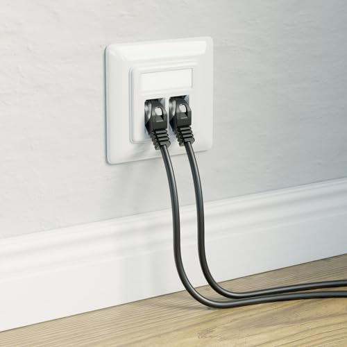 deleyCON 2x Gniazdo Keystone Gniazdo Sieciowe Gniazdo Danych Podtynkowe + 4x Moduł Keystone CAT 6a Gniazdo RJ45 - Kabel Instalacyjny Sieci CAT w Pełni Ekranowany Biały