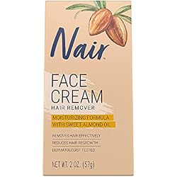 1 of Nair Hair Remover Moisturizing Face Cream, with Sweet Almond Oil, 2OZ