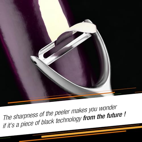 Kuluner HCM002 [Upgraded] 304 Stainless Steel Multi-Function Kitchen Peeler - With Solid Wood Handle thumb #4