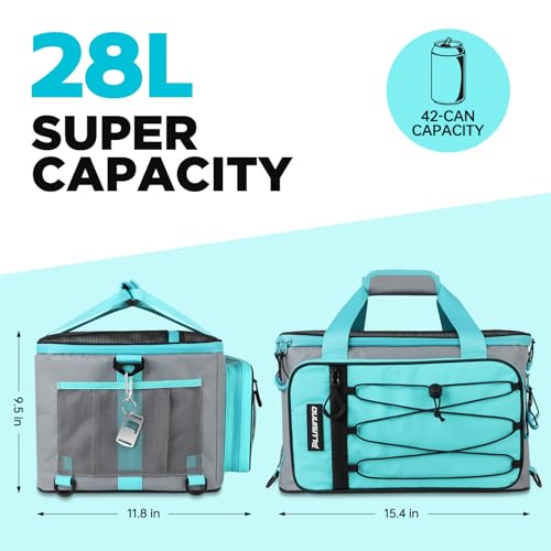 Image of PLUSINNO Paddle Board Cooler, Waterproof SUP Cooler Durable PVC Material, Paddle Board Bag with TPU Zipper, 12-Pocket Fits 42 Cans, Paddle Board Accessories for Beach, Camping, Kayaking