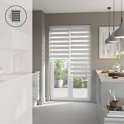 Store Enrouleur Jour/Nuit Elin 2 Blanc cassé 90 x 240 cm GoodHome