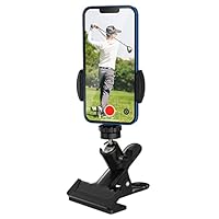 MoKo Golf Handyhalter Golfschwungs, Universal Golf Smartphone Halter 360° Drehbar Golf Handy Clip Halter Golf Swing Analyzer für 4,7 - 6,8 Handy Golf Handyhalter für Golf Trolley Golfwagen, Schwarz