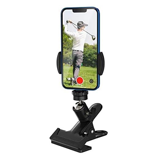 MoKo Phone Stand Golf Cart Mount, Cell Phone Holder Golf Analyzer Accessories for Recording Golf Swing Multi Angles Clip Holder for Live Streaming Photography Fits 4.7" - 6.8" Phones, Black