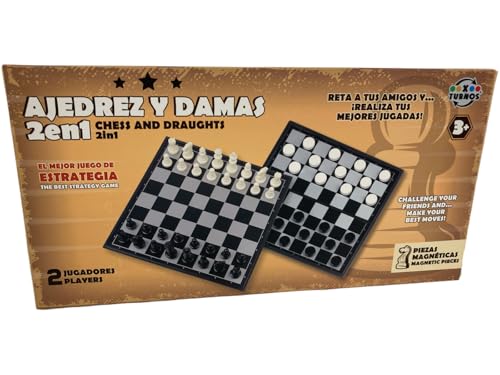 Échecs et Dames magnétiques 31x31 cm pliables pour toute la famille